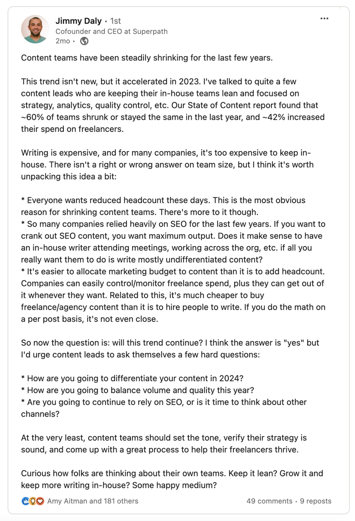 Jimmy Daly on recent content marketing trends.