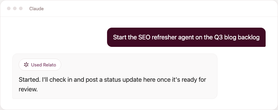 Run agents without opening a dashboard