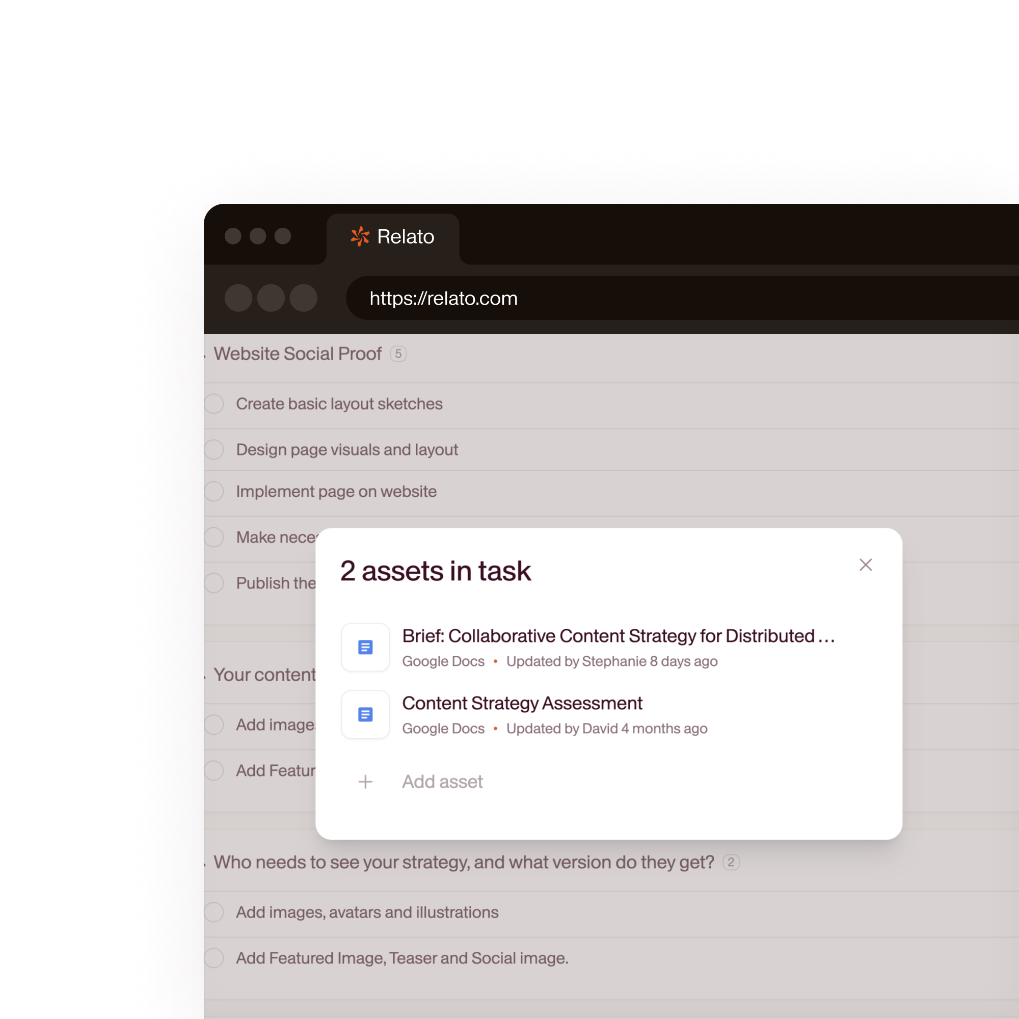 Relato project tasks with AI agents assigned alongside team members